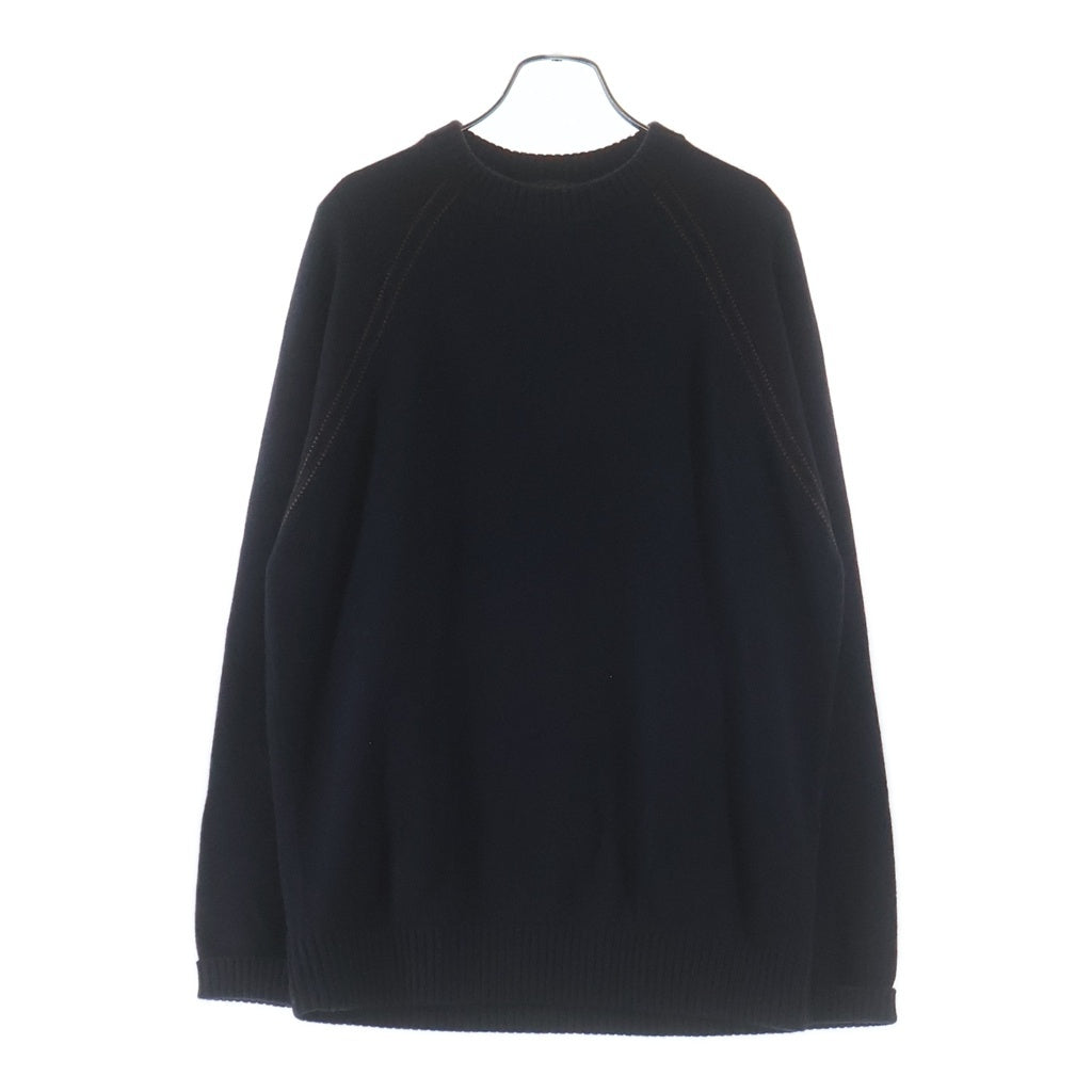 Loro Piana(ロロピアーナ) ラグランスリーブ バイカラーセーター ネイビー カシミヤ