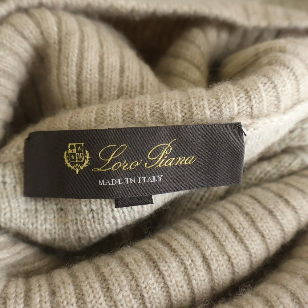 Loro Piana(ロロピアーナ) タートルネックセーター グレージュ カシミヤ×シルク