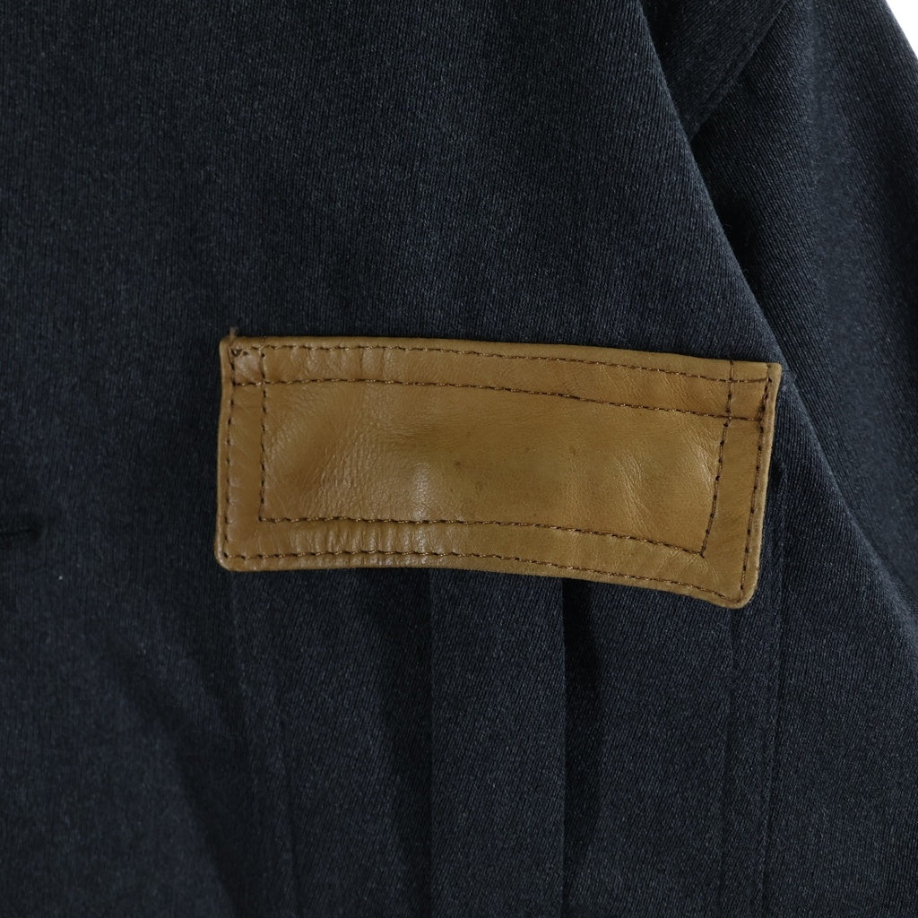 HERMES(エルメス) カバーオール ハンティングジャケット グレー ウール×レザー