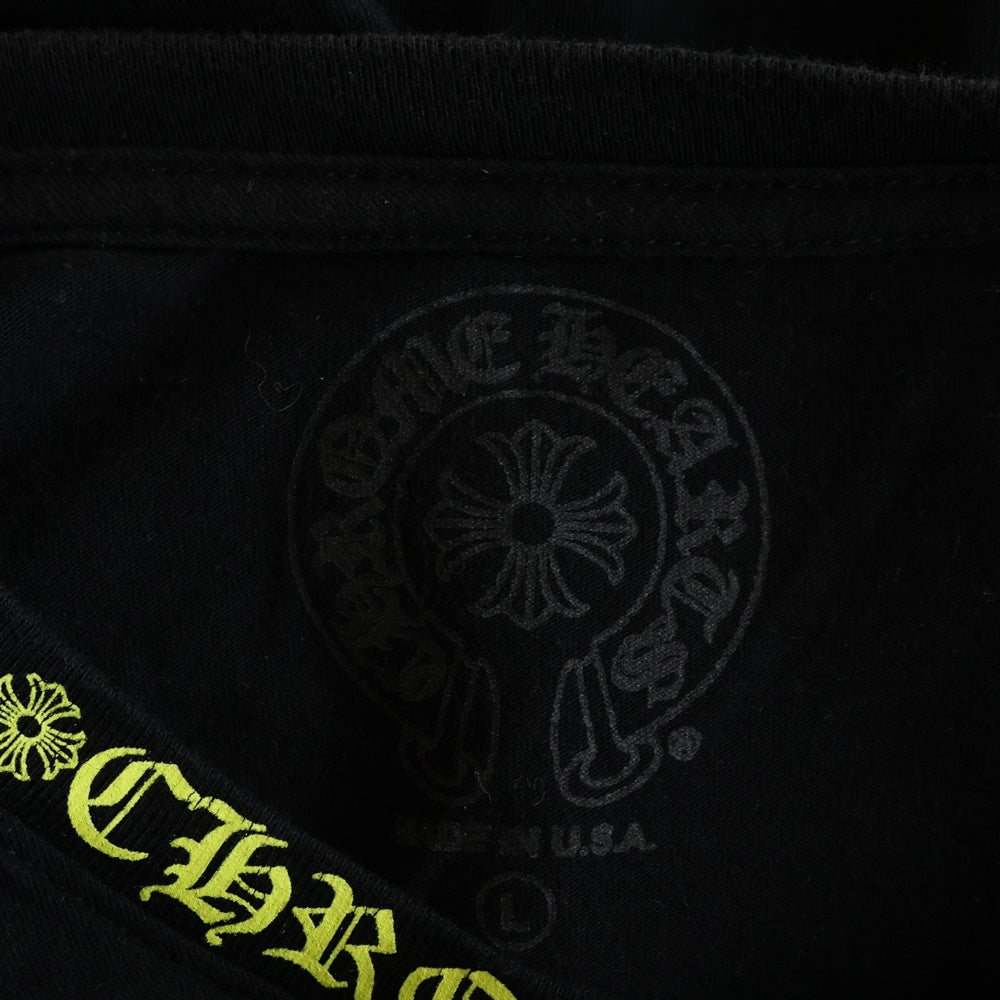 CHROME HEARTS(クロムハーツ) ■ NECK LOGO ネックロゴ 半袖Tシャツ ブラック/イエロー コットン