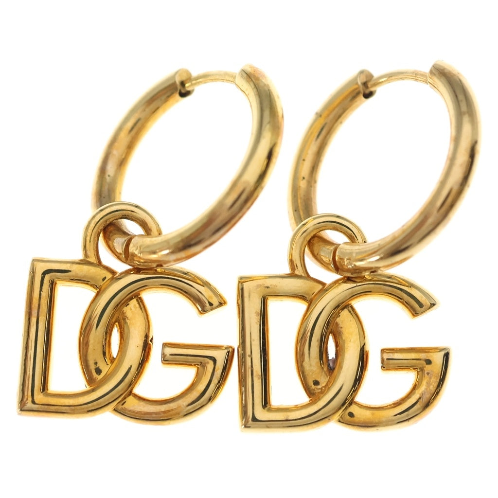 DOLCE & GABBANA(ドルチェアンドガッバーナ) DCロゴ フープピアス ゴールド メッキ レディース