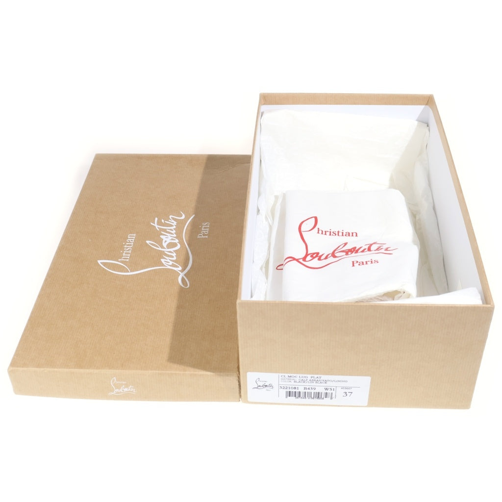CHRISTIAN LOUBOUTIN(クリスチャンルブタン) Cロゴプレート オックスフォード レザー ダービーシューズ ローファー ブラック レディース 3221081