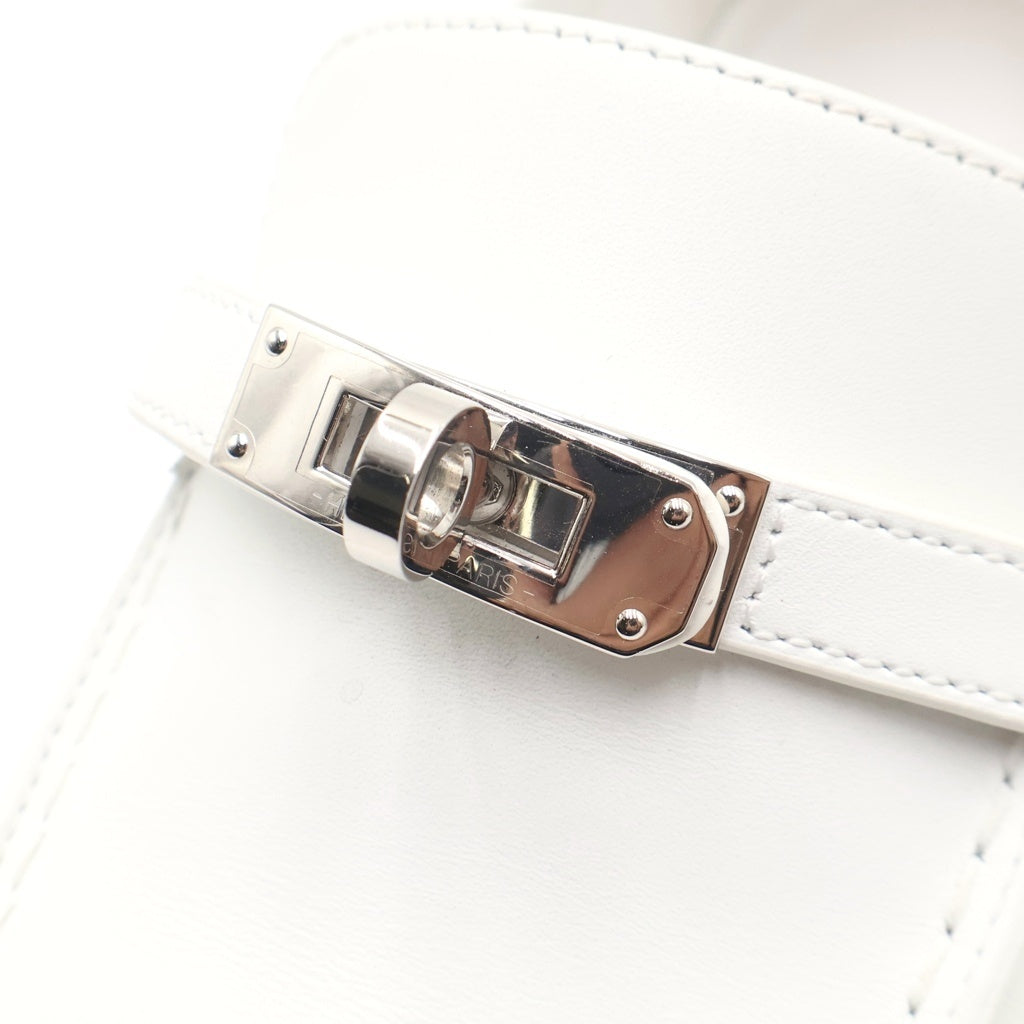 HERMES(エルメス) ■ゲーム ケリーバックル スニーカー ホワイト レザー シルバー金具 靴 レディース