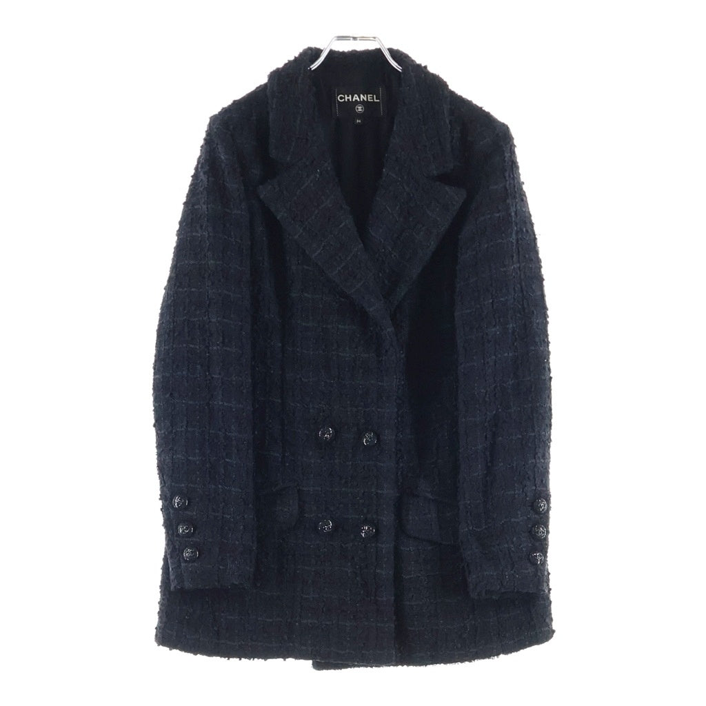 CHANEL シャネル ココボタン P71 ツイードジャケット ブラック ウール ナイロン P71905V63459 CHANEL(シャネル) ココボタン P71 ツイードジャケット ブラック ウール