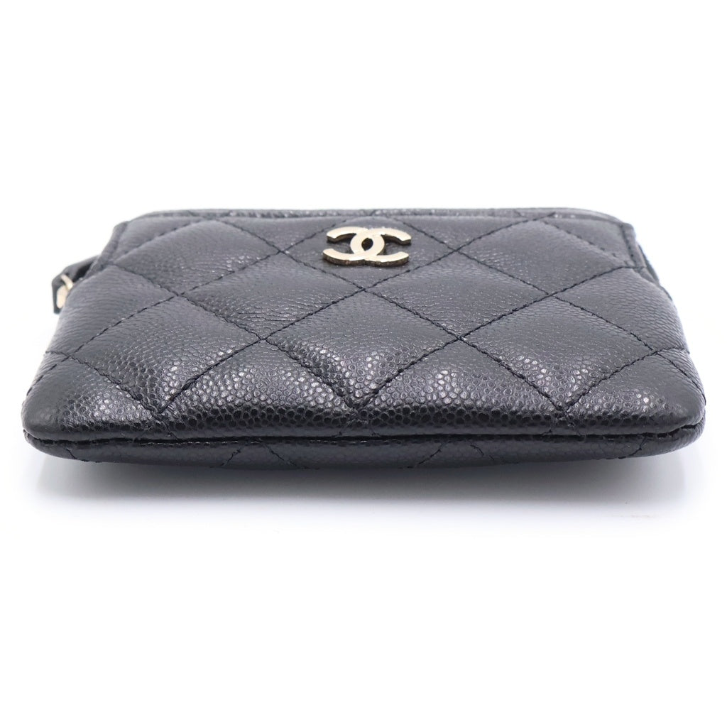 CHANEL(シャネル) マトラッセ クラシック ジップ コインパース ブラック キャビアスキン AP2061 ゴールド金具 レディース