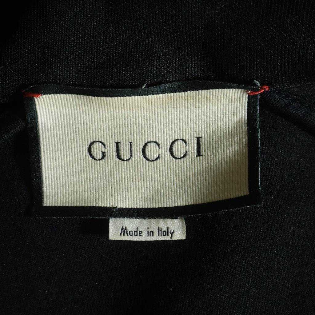GUCCI(グッチ) ロゴ サイドライン テクニカルジャージ トラックジャケット ブラック コットン #S 474634