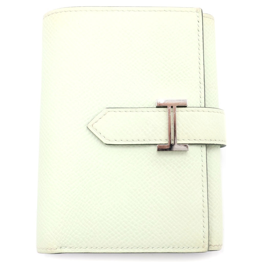 HERMES(エルメス) ベアンコンビネ 三つ折り財布 ヴェールペパーミント ヴォーエプソン B刻印 シルバー金具 レディース