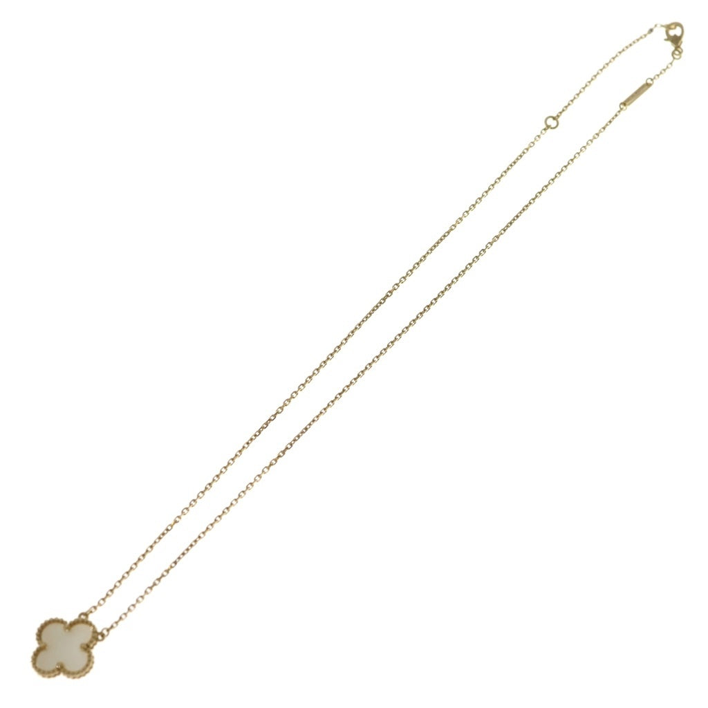 Van Cleef & Arpels(ヴァンクリーフアンドアーペル) ヴィンテージアルハンブラ マザーオブパール ネックレス ペンダント チェーン ゴールド×ホワイト Au750YG