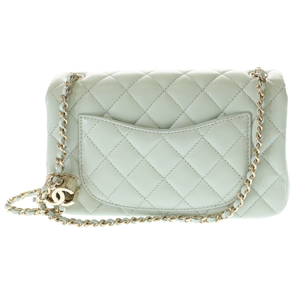 CHANEL(シャネル) ミニマトラッセ20 チェーンショルダーバッグ ミニバッグ ペールグリーン ラムスキン AS5759 ゴールド金具 レディース