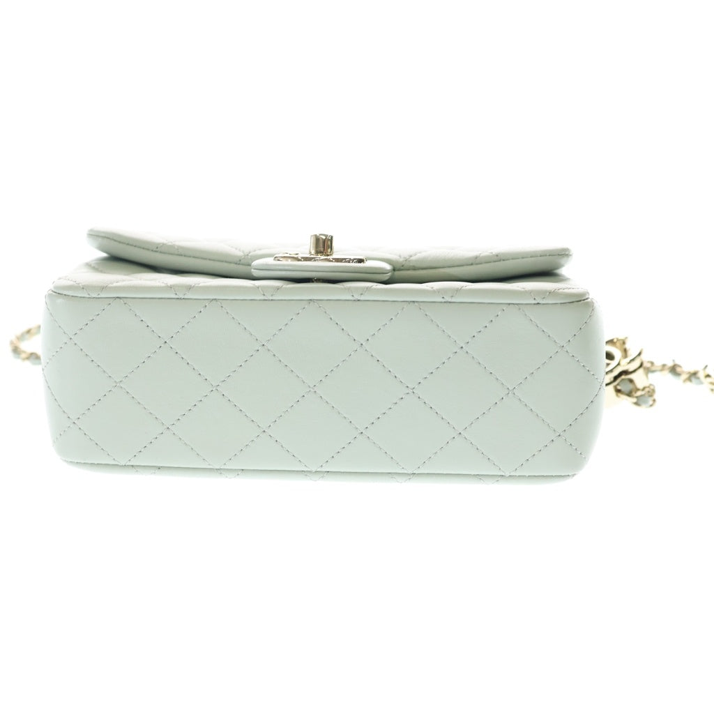 CHANEL(シャネル) ミニマトラッセ20 チェーンショルダーバッグ ミニバッグ ペールグリーン ラムスキン AS5759 ゴールド金具 レディース