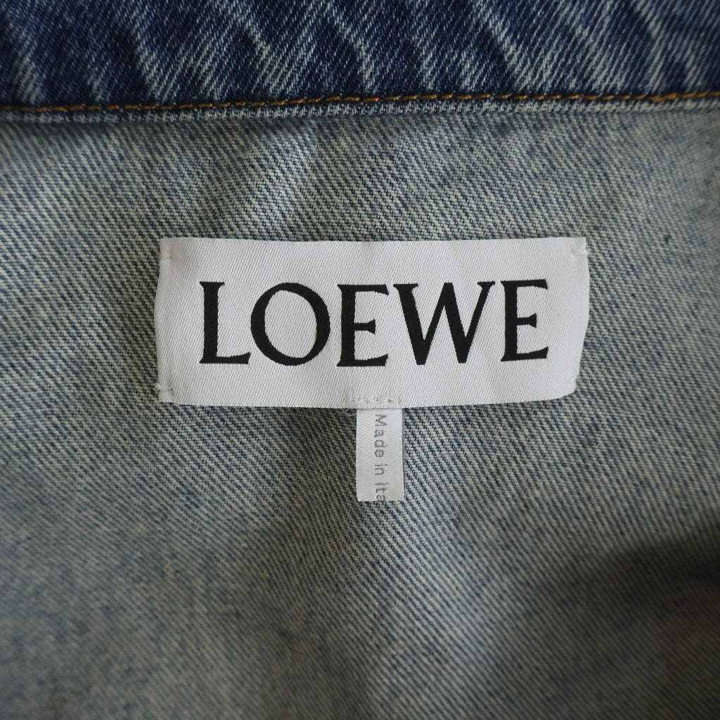 LOEWE(ロエベ) アナグラムロゴ カットアウト デニム トラッカージャケット インディゴ 1727170