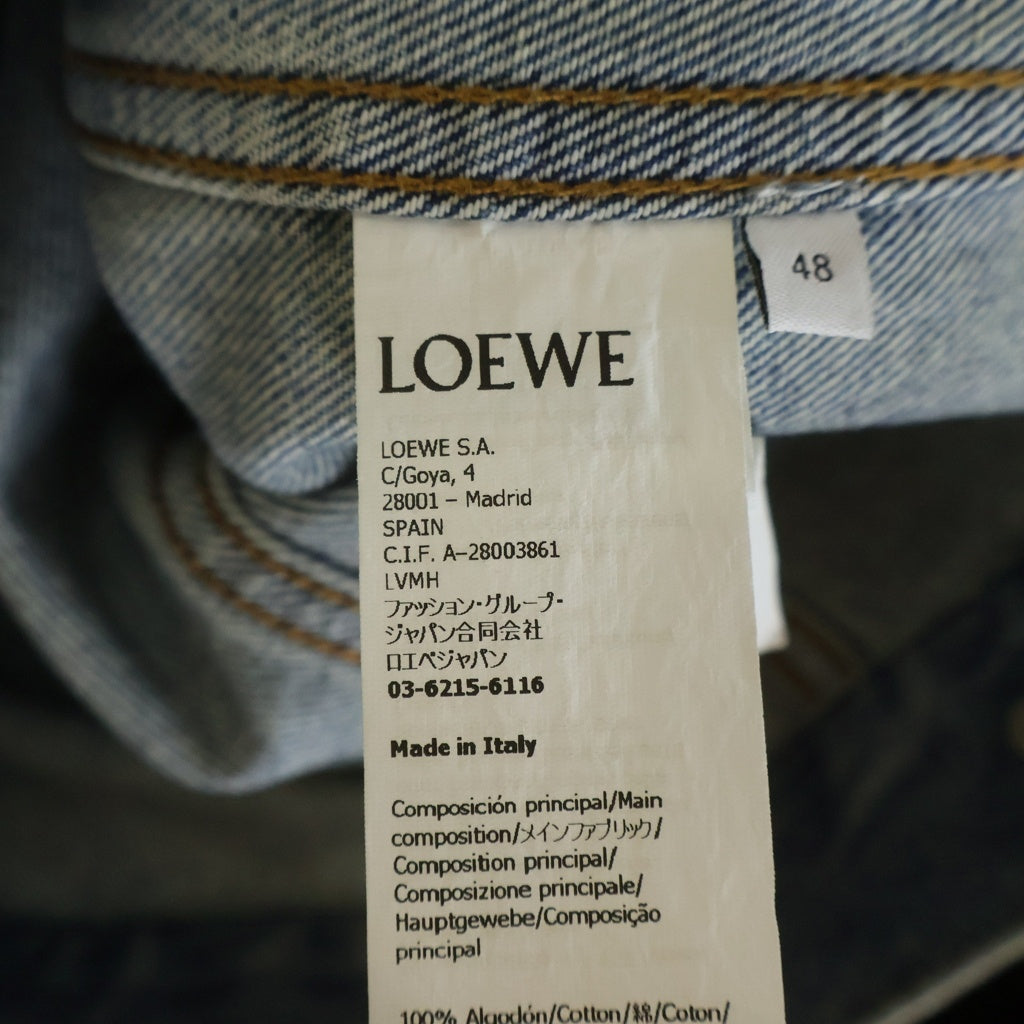 LOEWE(ロエベ) アナグラムロゴ カットアウト デニム トラッカージャケット インディゴ 1727170