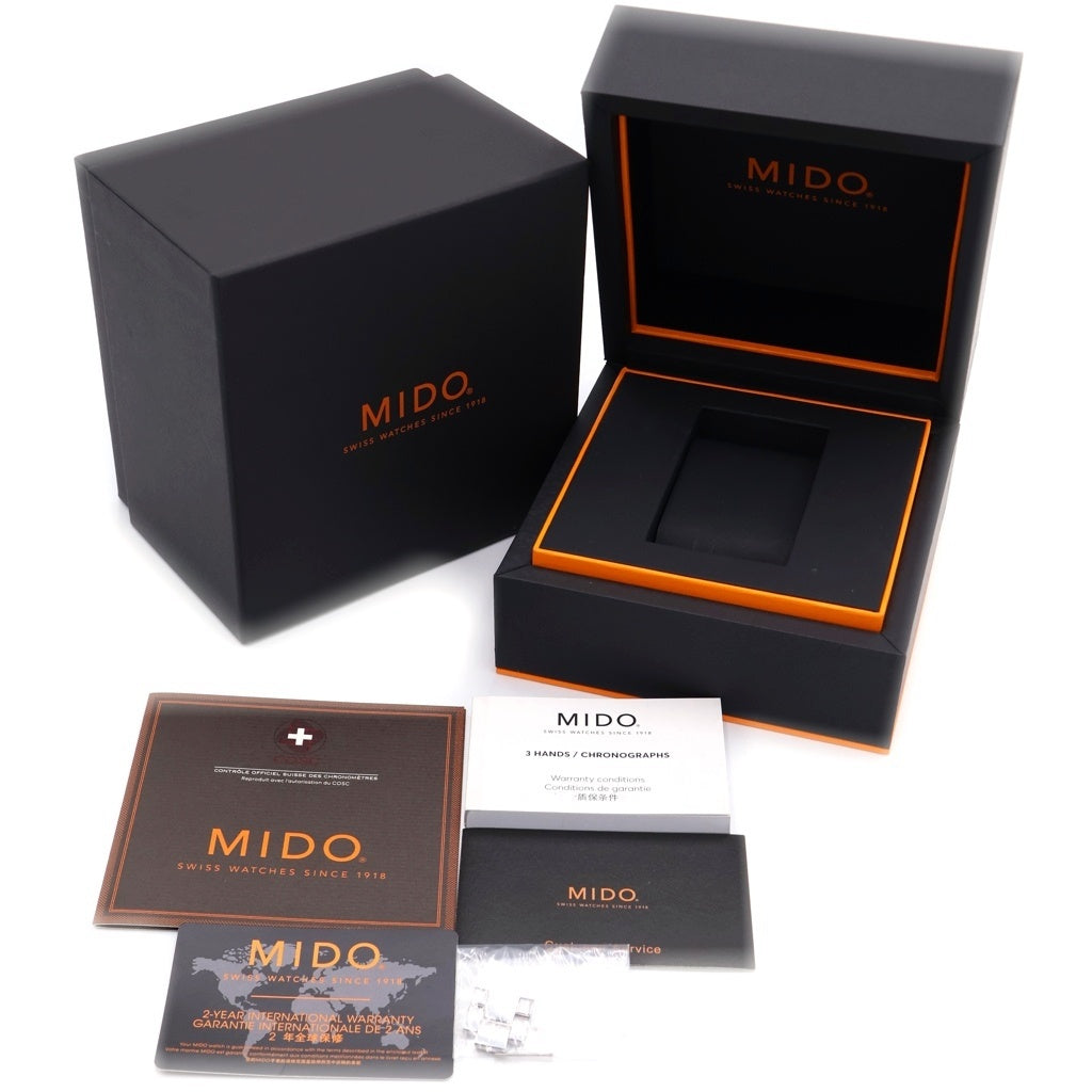 MIDO(ミドー) バロンチェッリ 黒文字盤 自動巻き 腕時計 シルバー M010.408.11.053.09