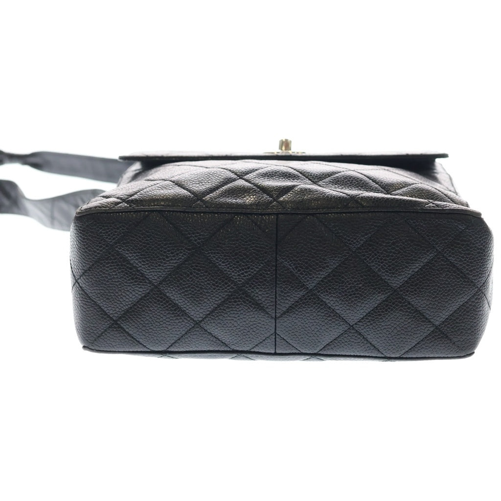 CHANEL(シャネル) マトラッセ ショルダーバッグ ブラック キャビアスキン シルバー金具 レディース
