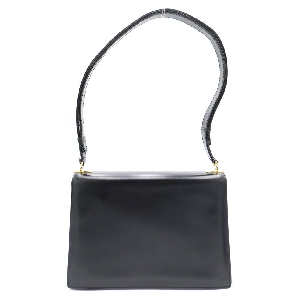 GUCCI(グッチ) ターンロック ショルダーバッグ ブラック レザー ゴールド金具 レディース