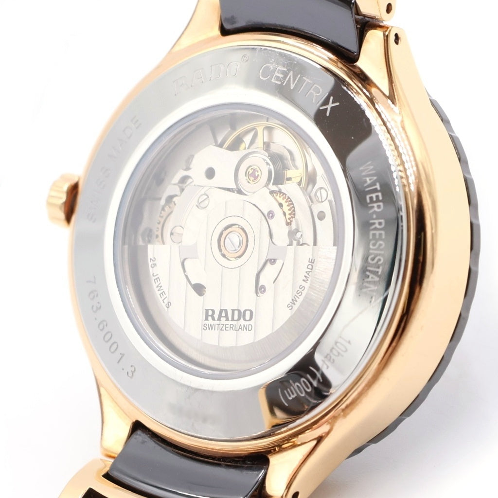 RADO(ラド―) セントリックス 黒文字盤 セラミック 自動巻き 腕時計 ブラック/ゴールド R30001152