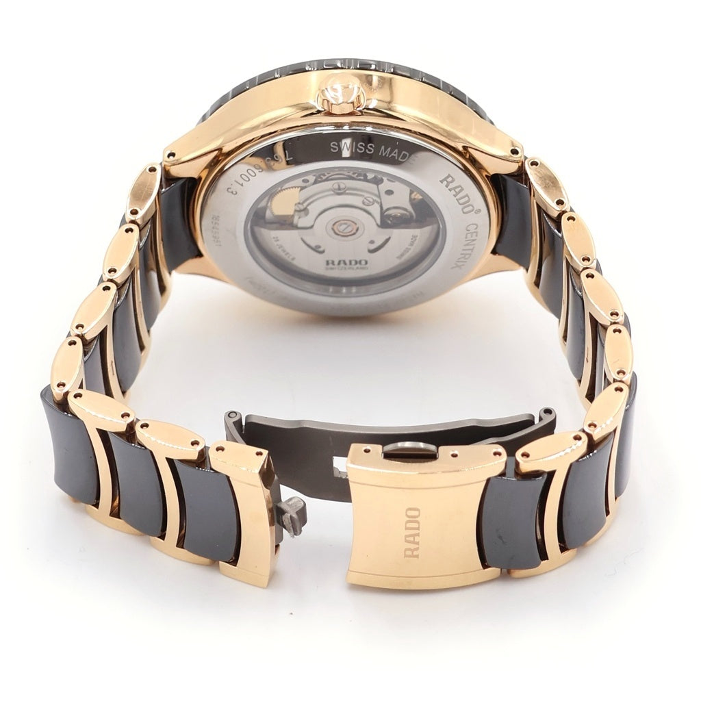 RADO(ラド―) セントリックス 黒文字盤 セラミック 自動巻き 腕時計 ブラック/ゴールド R30001152