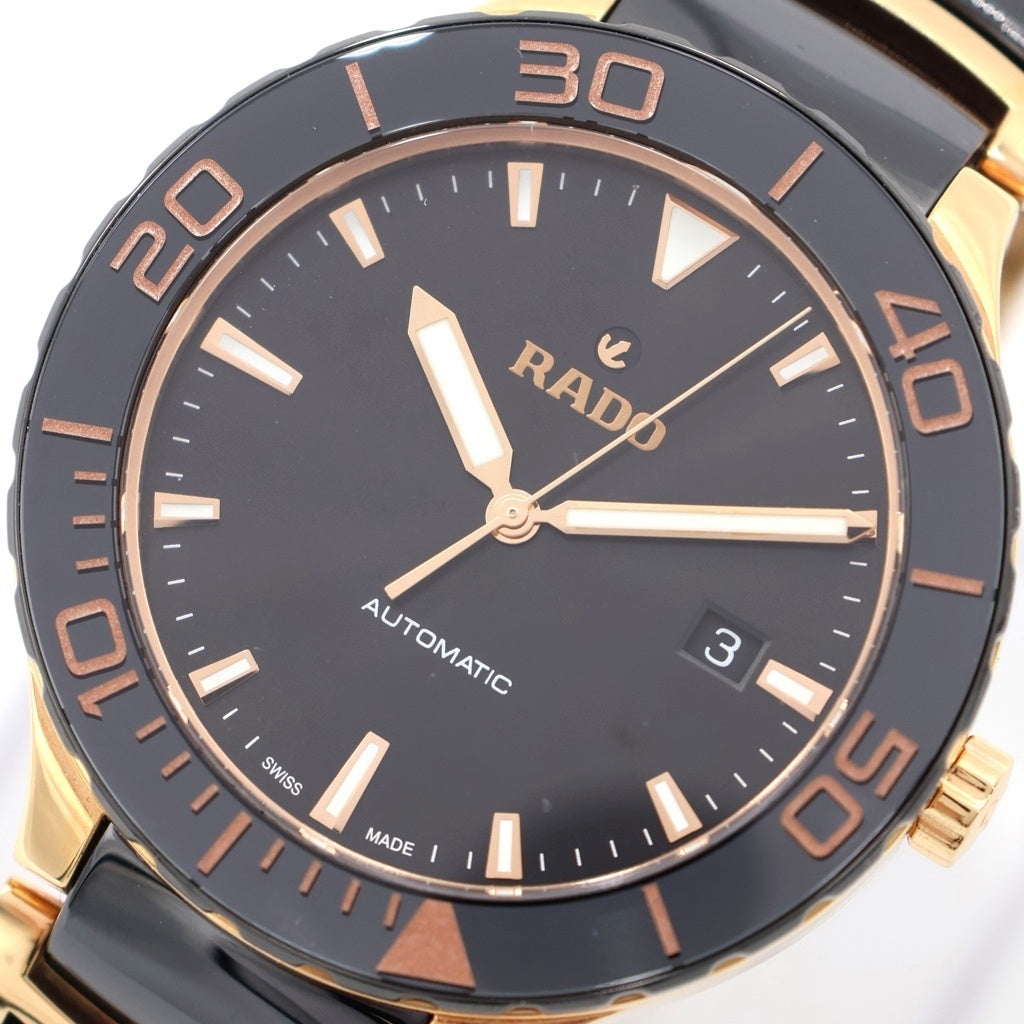 RADO(ラド―) セントリックス 黒文字盤 セラミック 自動巻き 腕時計 ブラック/ゴールド R30001152
