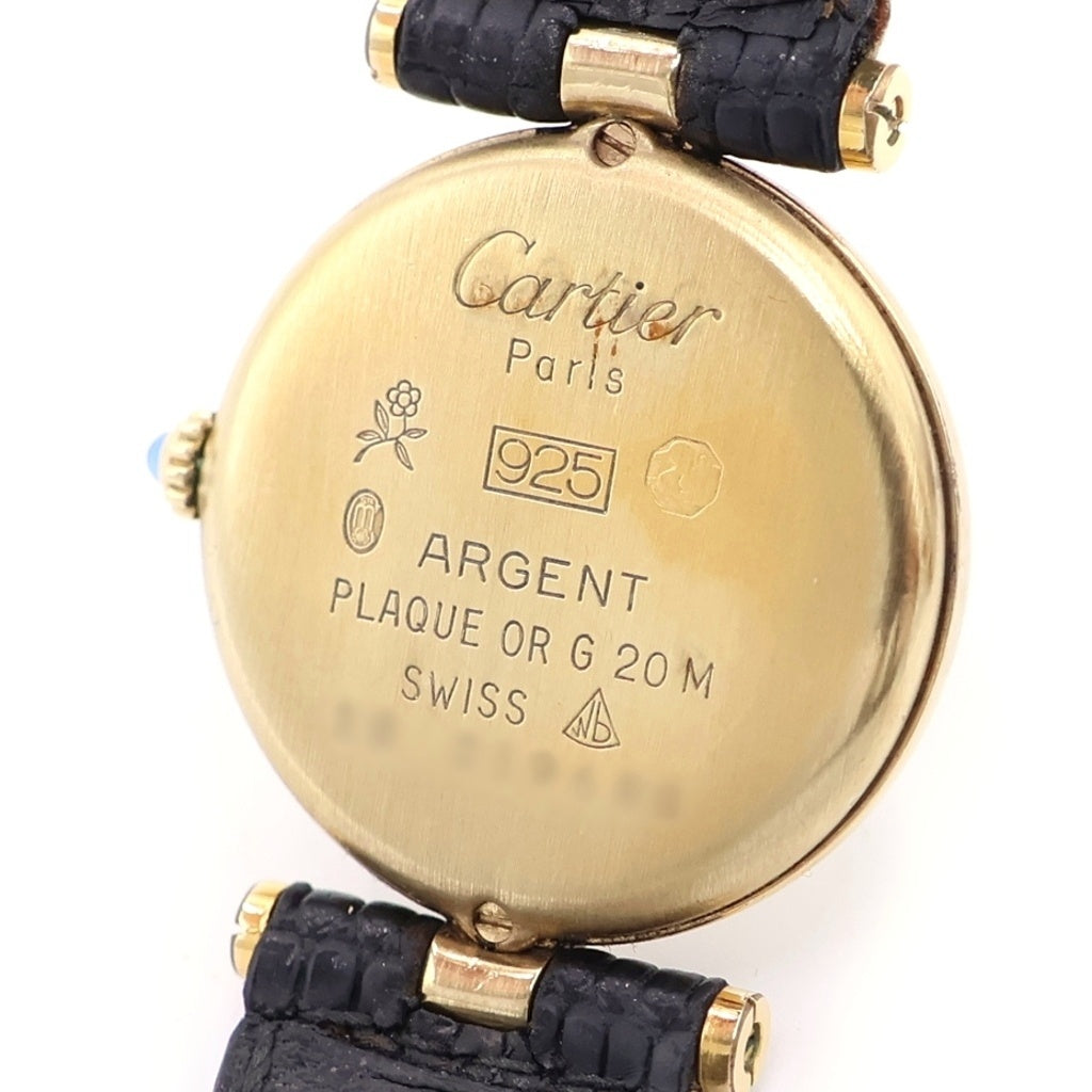 Cartier(カルティエ) ヴァンドーム ルイ カルティエ アイボリー文字盤 925×革/QZ 1981/10/23 カード 84978213 18019688
