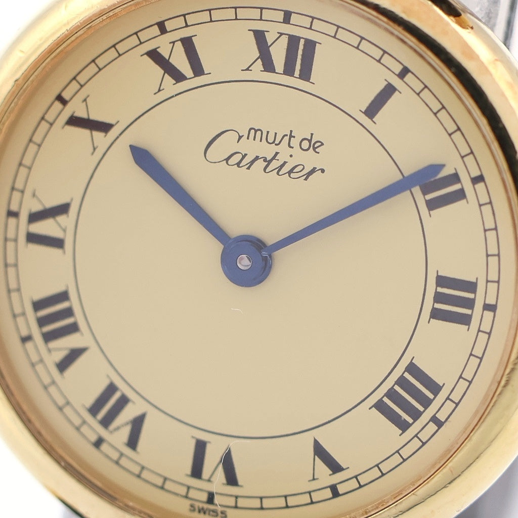 Cartier(カルティエ) ヴァンドーム ルイ カルティエ アイボリー文字盤 925×革/QZ 1981/10/23 カード 84978213 18019688