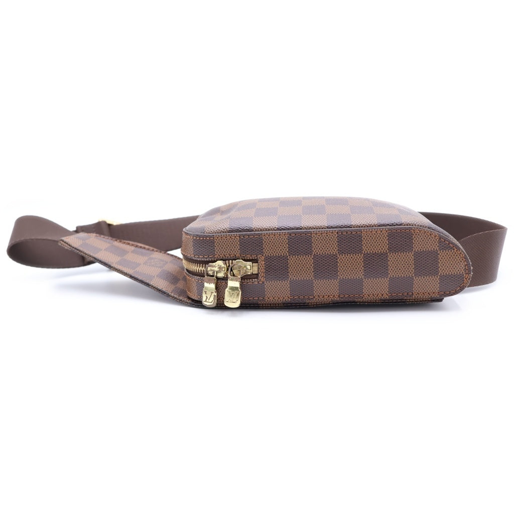 LOUIS VUITTON(ルイヴィトン) ジェロニモス ダミエ PVC レザー ショルダーバッグ ゴールド金具 ブラウン N51994 レディース