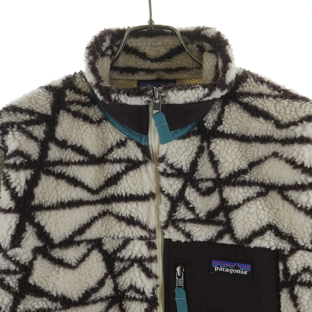 PATAGONIA(パタゴニア) 16AW クラシック レトロX 総柄 ボアフリース ジャケット ホワイト/ブラウン STY23056FA16