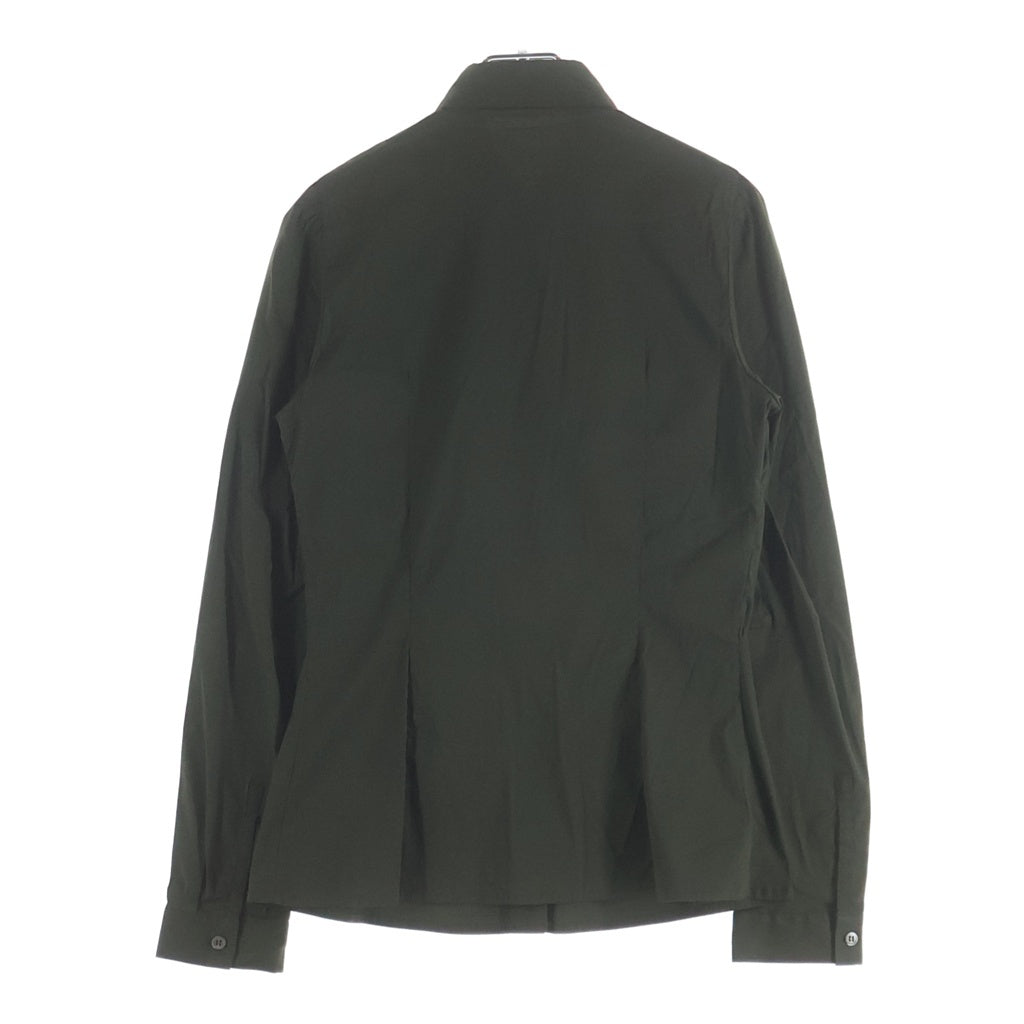 PRADA(プラダ) レース装飾 ストレッチ 長袖シャツ カーキ レディース P4537