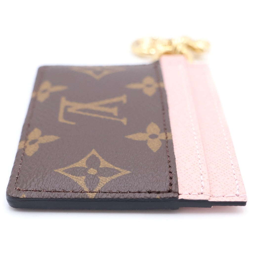 LOUIS VUITTON(ルイヴィトン) モノグラム ポルトカルト カードケース フラグメントケース ブラウン×ピンク レザー M82739 ゴールド金具 レディース