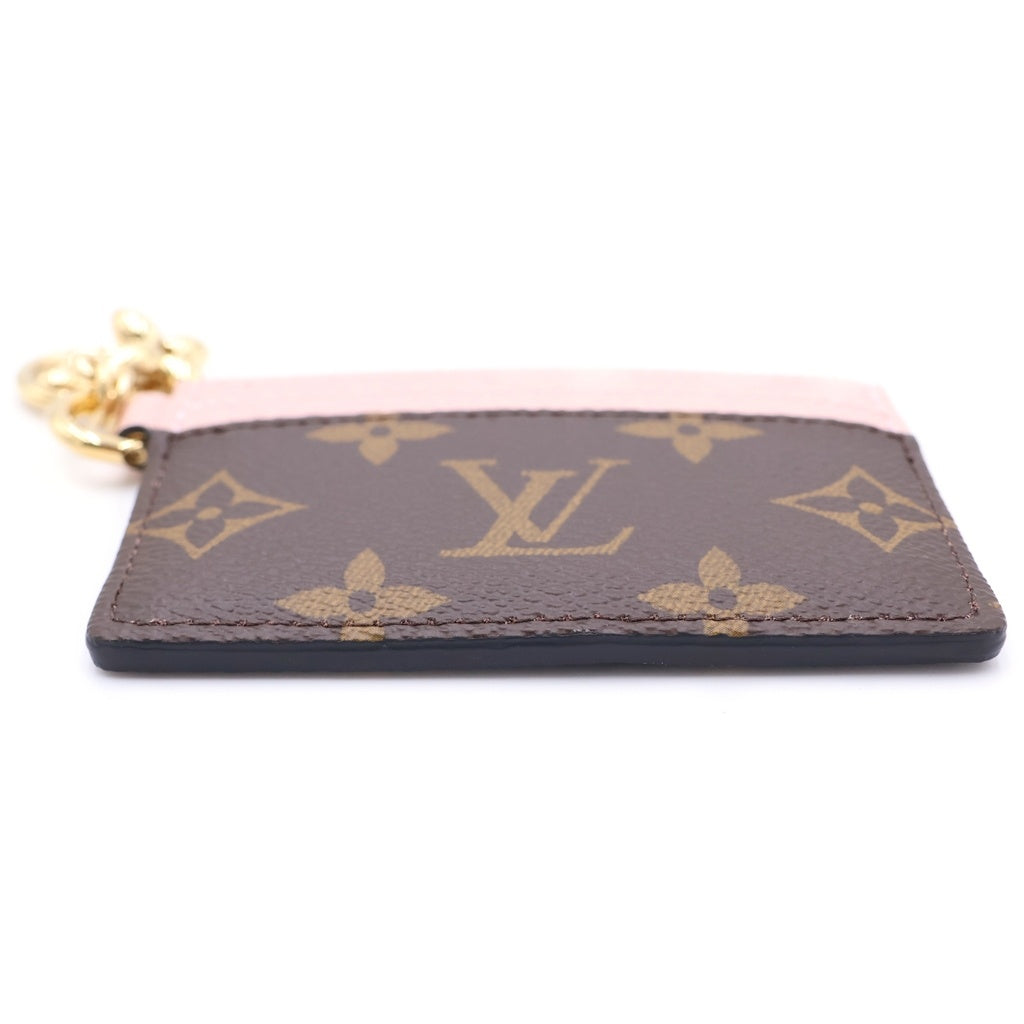 LOUIS VUITTON(ルイヴィトン) モノグラム ポルトカルト カードケース フラグメントケース ブラウン×ピンク レザー M82739 ゴールド金具 レディース