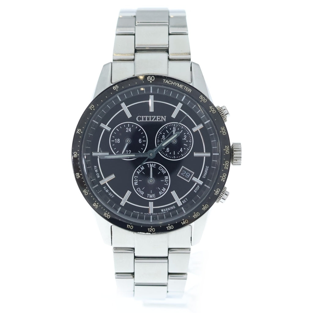 CITIZEN(シチズン) エコドライブ 黒文字盤 ソーラー ウォッチ 腕時計 シルバー BL5594 59E