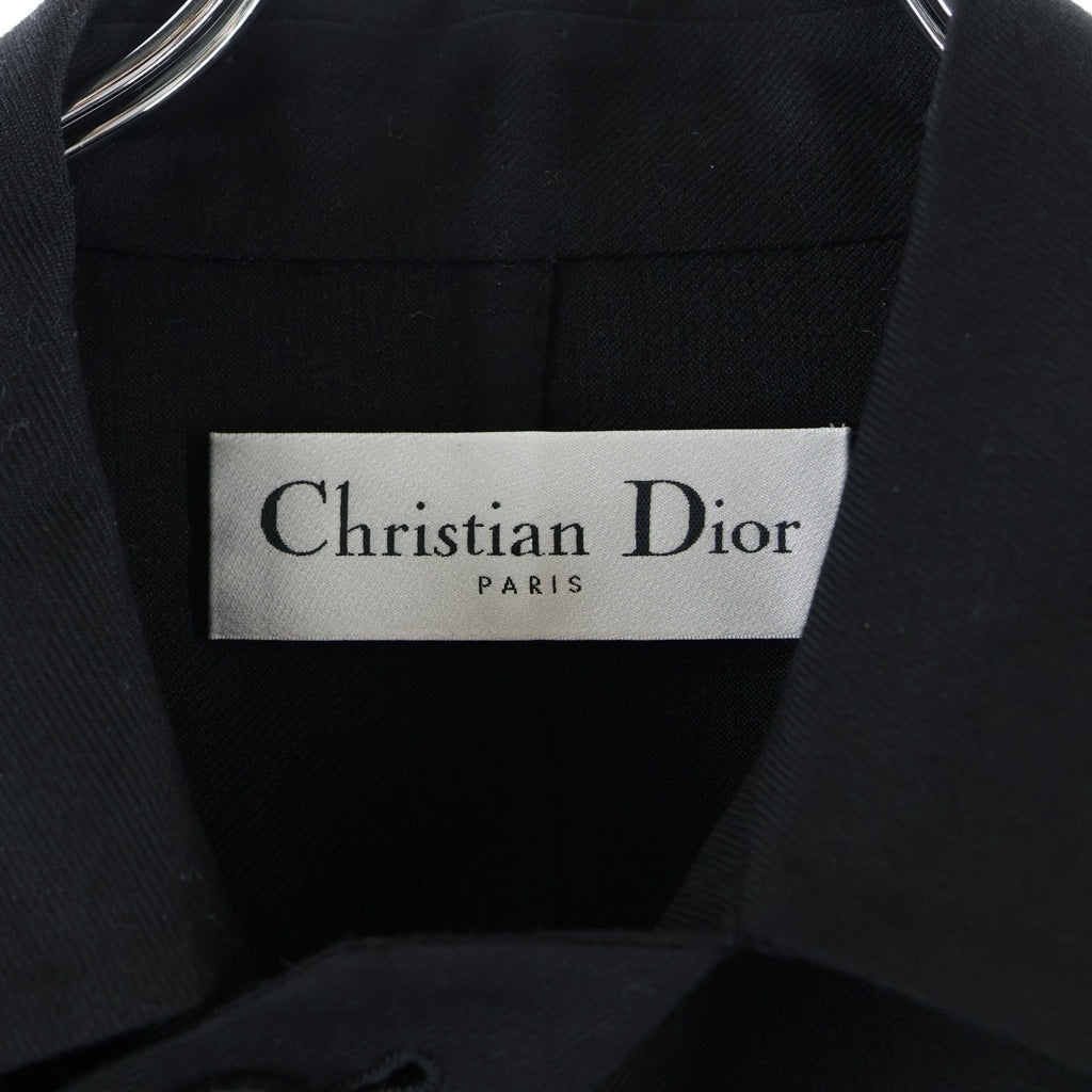 Christian Dior(クリスチャンディオール) ショートウールトレンチコート ダブル ウールギャバジン ブラック 540V41A1610 レディース