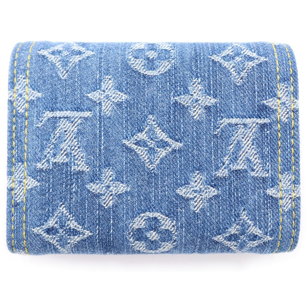 LOUIS VUITTON(ルイヴィトン) モノグラム デニム ポルトフォイユ ヴィクトリーヌ コンパクトウォレット 三つ折り財布 インディゴブルー M13212 ゴールド金具