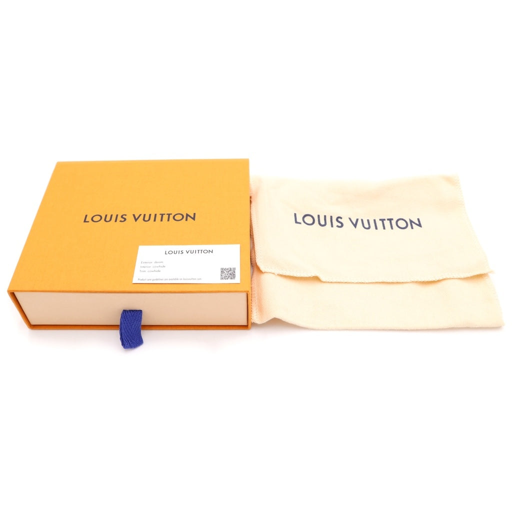LOUIS VUITTON(ルイヴィトン) モノグラム デニム ポルトフォイユ ヴィクトリーヌ コンパクトウォレット 三つ折り財布 インディゴブルー M13212 ゴールド金具