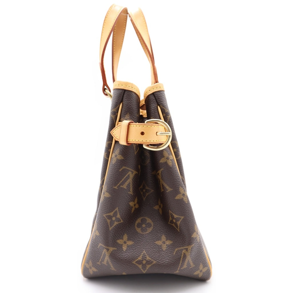 LOUIS VUITTON(ルイヴィトン) モノグラム バティニョール ハンドバッグ ミニトートバッグ ブラウン レザー×PVC M51156 ゴールド金具 レディース