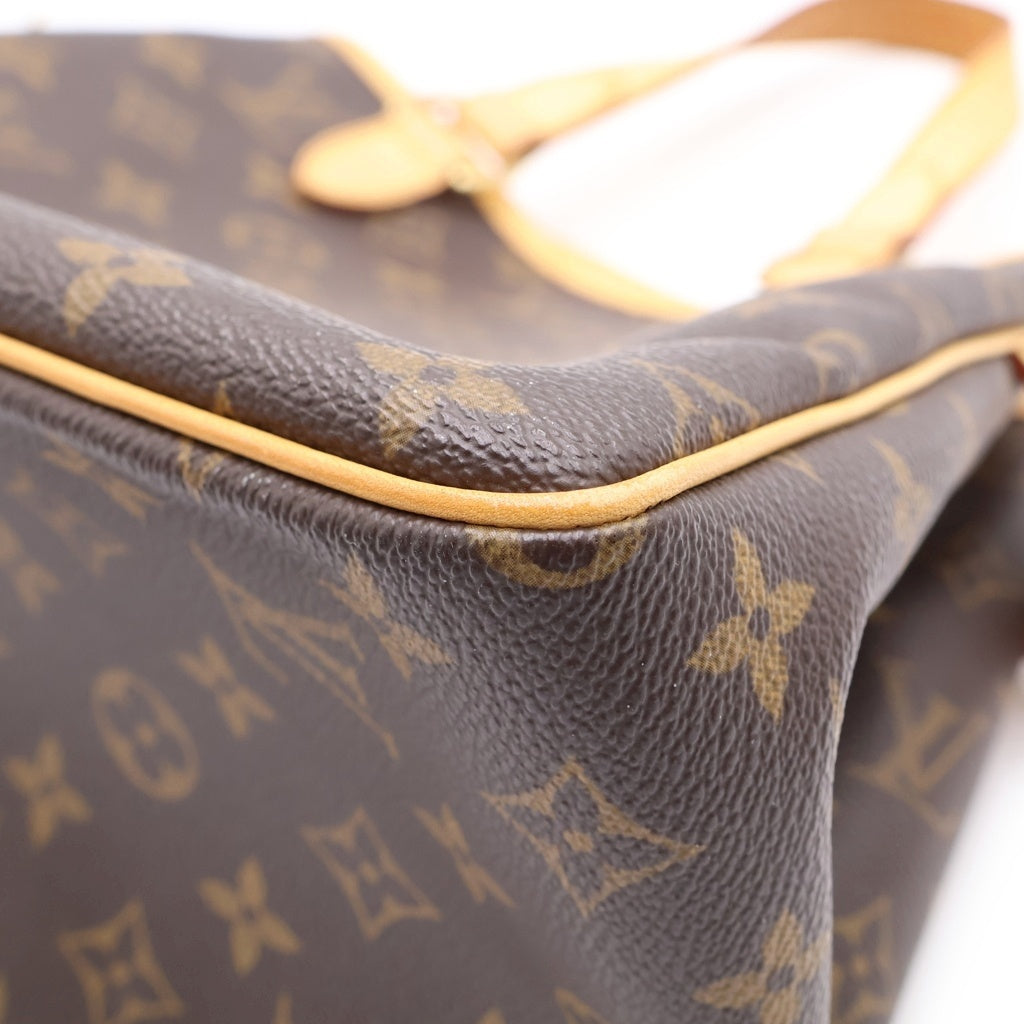 LOUIS VUITTON(ルイヴィトン) モノグラム バティニョール ハンドバッグ ミニトートバッグ ブラウン レザー×PVC M51156 ゴールド金具 レディース