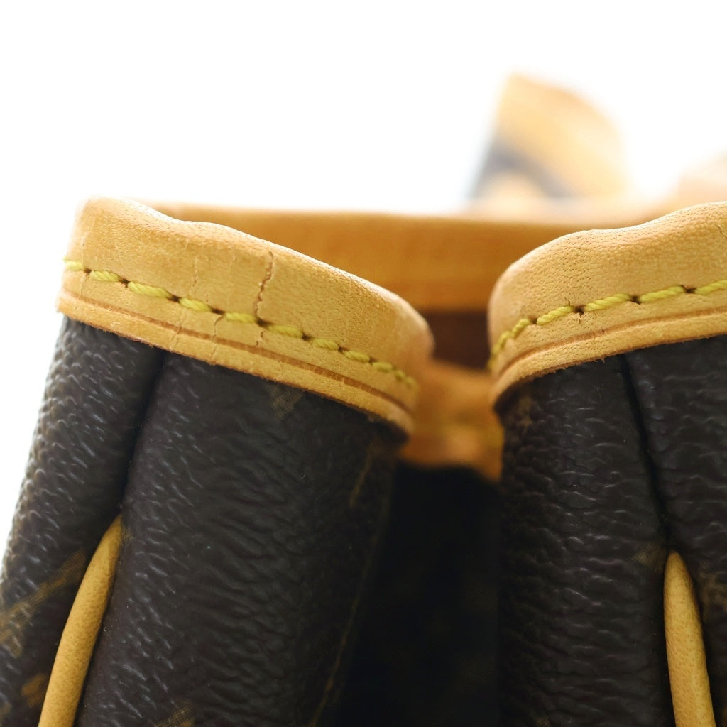 LOUIS VUITTON(ルイヴィトン) モノグラム バティニョール ハンドバッグ ミニトートバッグ ブラウン レザー×PVC M51156 ゴールド金具 レディース