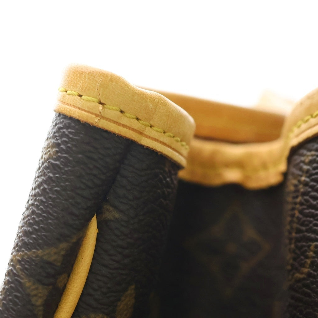 LOUIS VUITTON(ルイヴィトン) モノグラム バティニョール ハンドバッグ ミニトートバッグ ブラウン レザー×PVC M51156 ゴールド金具 レディース
