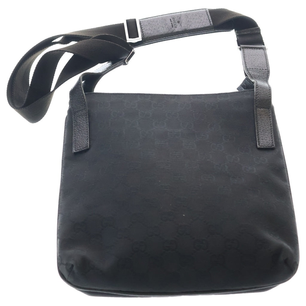GUCCI(グッチ) GGキャンバス ショルダーバッグ ブラック レザー×キャンバス 122793