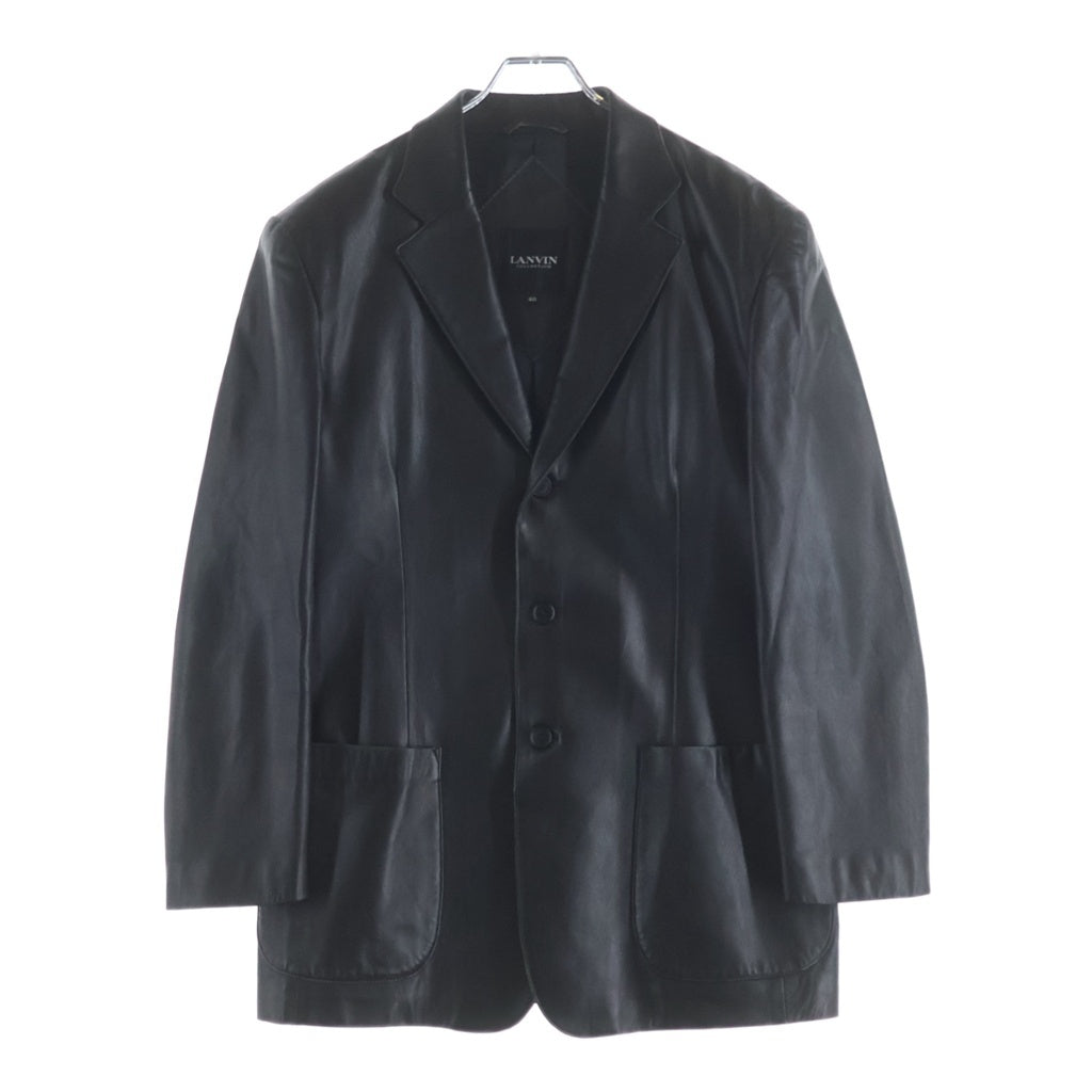 LANVIN(ランバン) ラムスキン レザー 3B テーラードジャケット ブラック
