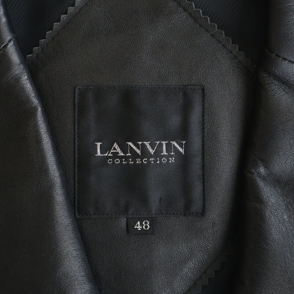 LANVIN(ランバン) ラムスキン レザー 3B テーラードジャケット ブラック