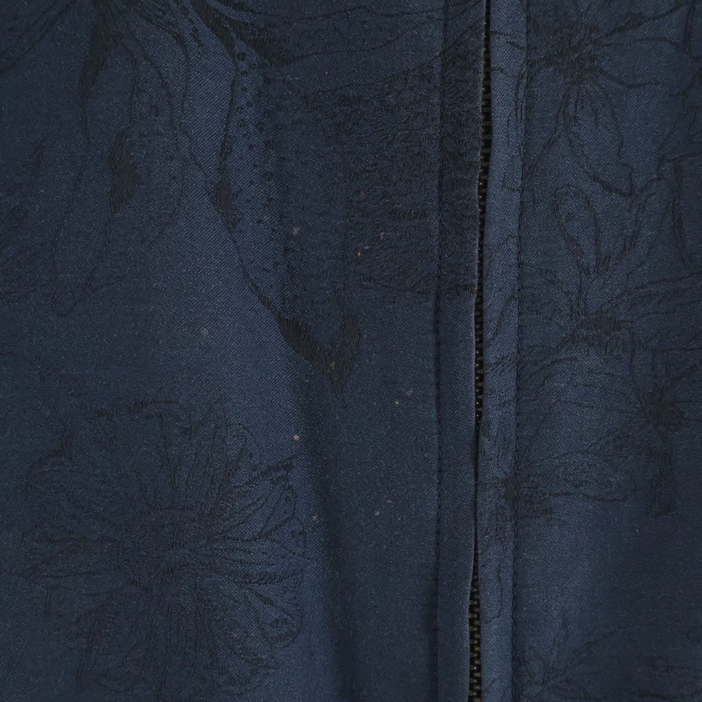 ETRO(エトロ) フラワー総柄ジャガード ジップアップ ボンバージャケット ブルゾン ネイビー