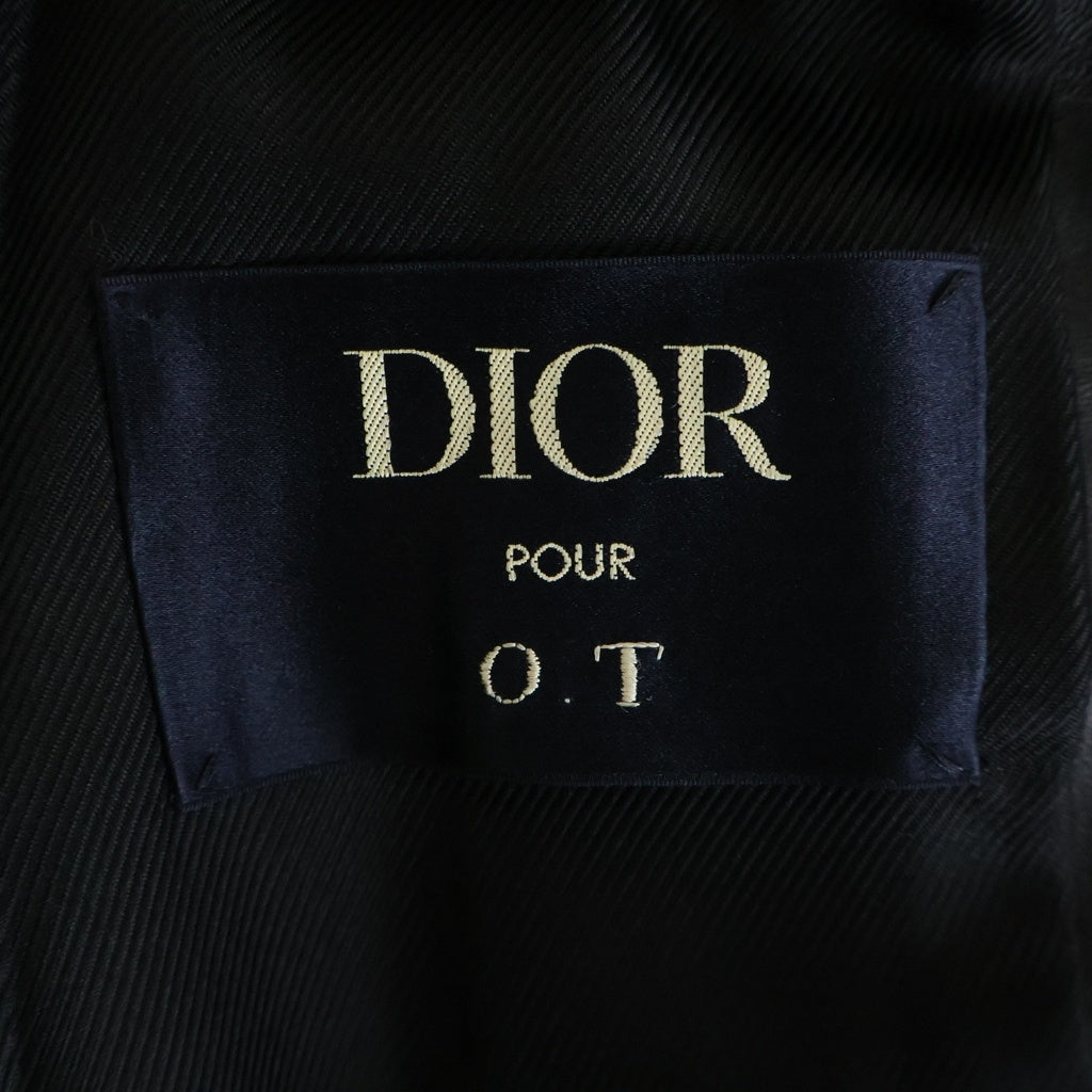 Dior HOMME(ディオールオム) ミンクファー ロゴ刺繍 ジップアップ ボンバージャケット ブルゾン ブラック 143F433V0560