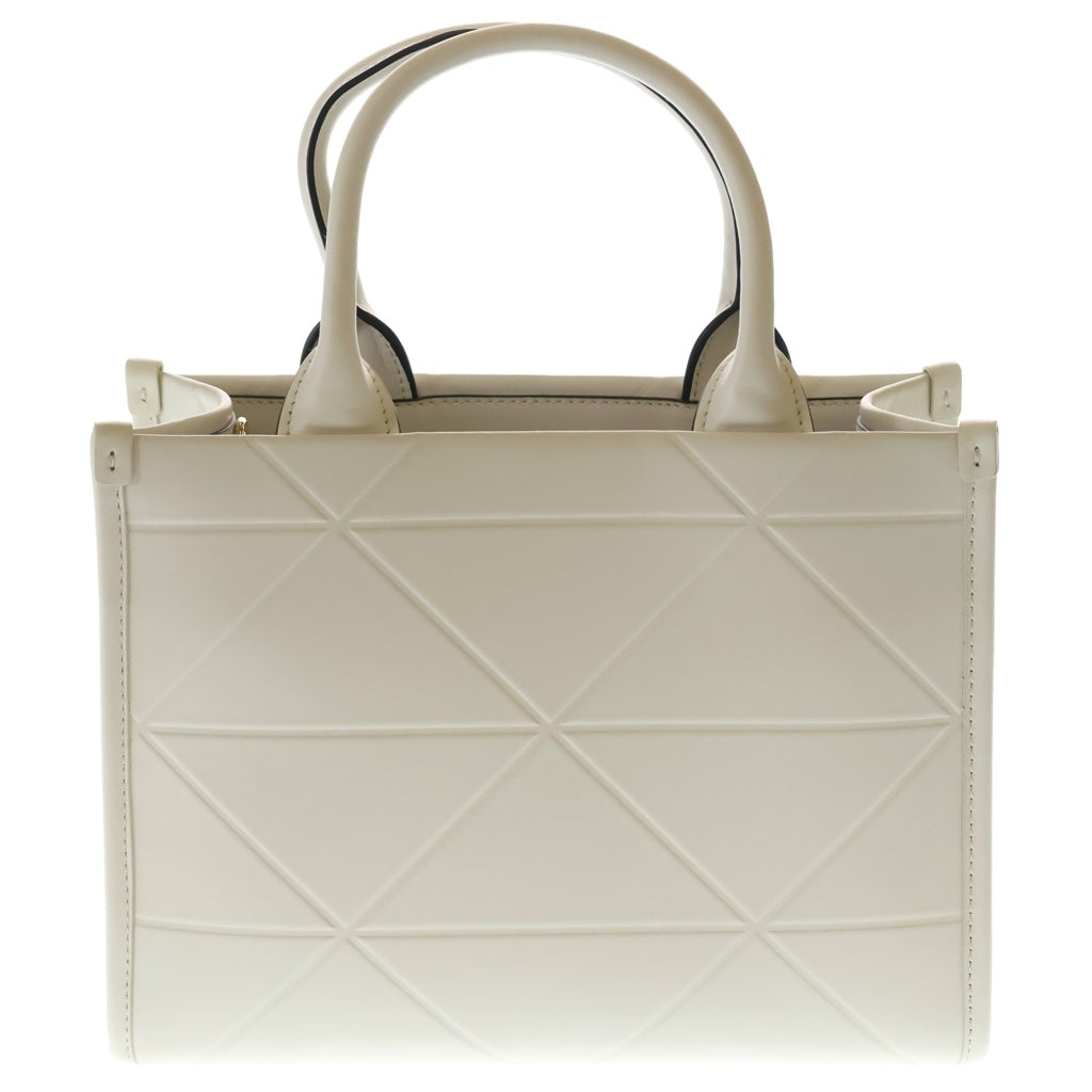PRADA(プラダ) シンボル ステッチ 2WAYバッグ ハンドバッグ ショルダーバッグ ホワイト レザー 1BA396 ゴールド金具 レディース