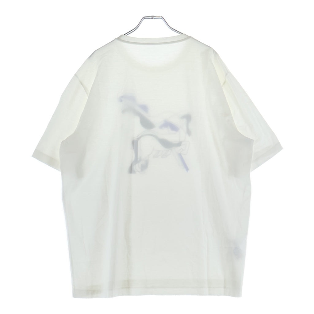 HERMES(エルメス) 馬柄 グラフィックプリント クルーネック 半袖Tシャツ カットソー ホワイト