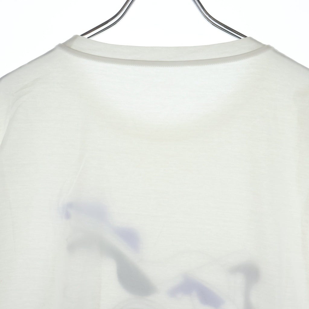HERMES(エルメス) 馬柄 グラフィックプリント クルーネック 半袖Tシャツ カットソー ホワイト