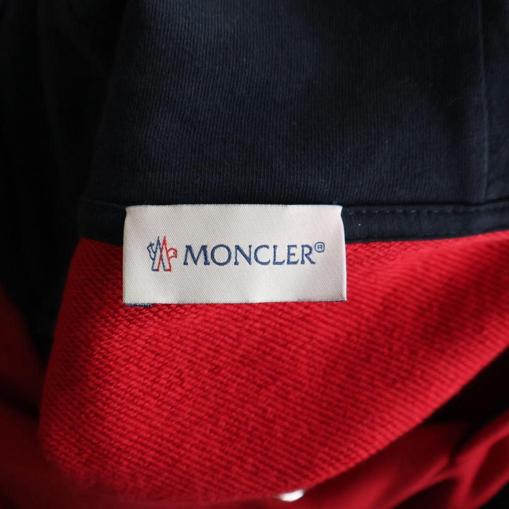 MONCLER(モンクレール) 19SS ワッペンロゴ プルオーバースウェット パーカー フーディー トラック ジョガーパンツ レッド/ネイビー E10918000500/E10918704400