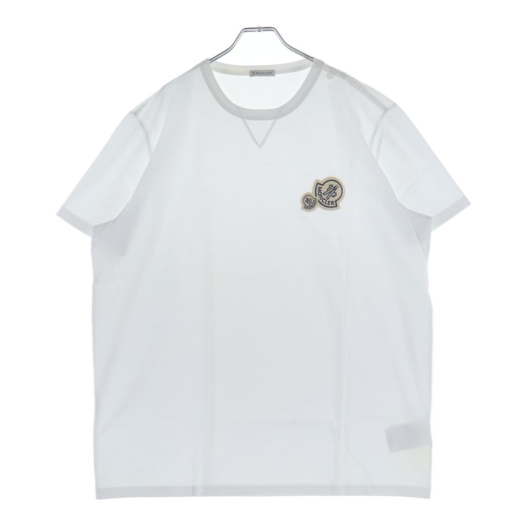 MONCLER(モンクレール) 18SS ダブワッペンロゴ クルーネック 半袖Tシャツ カットソー ホワイト D10918032500