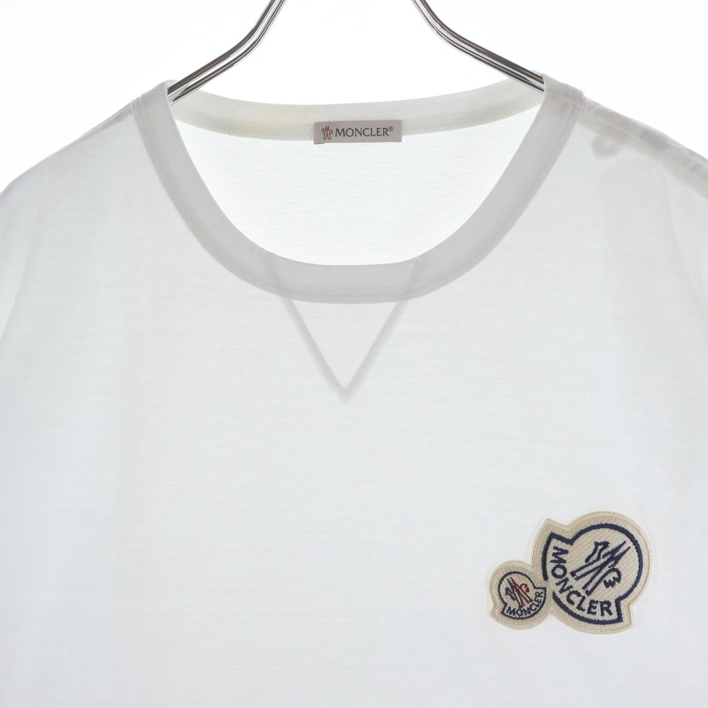 MONCLER(モンクレール) 18SS ダブワッペンロゴ クルーネック 半袖Tシャツ カットソー ホワイト D10918032500