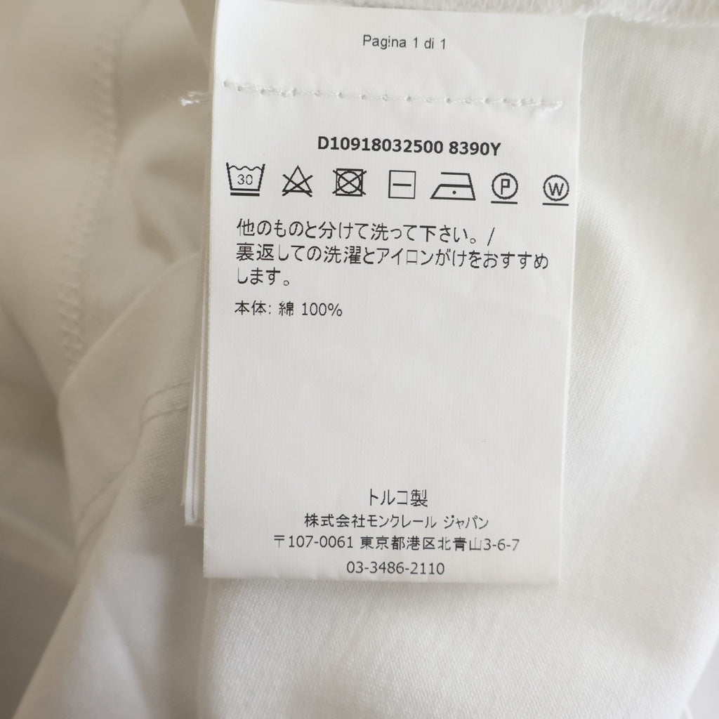 MONCLER(モンクレール) 18SS ダブワッペンロゴ クルーネック 半袖Tシャツ カットソー ホワイト D10918032500