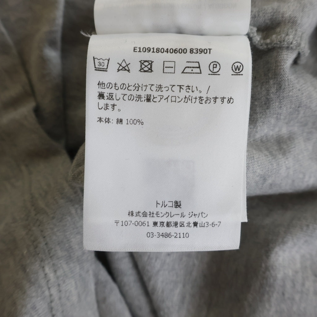 MONCLER(モンクレール) 19SS ワッペンロゴ クルーネック 長袖Tシャツ カットソー グレー E10918040600
